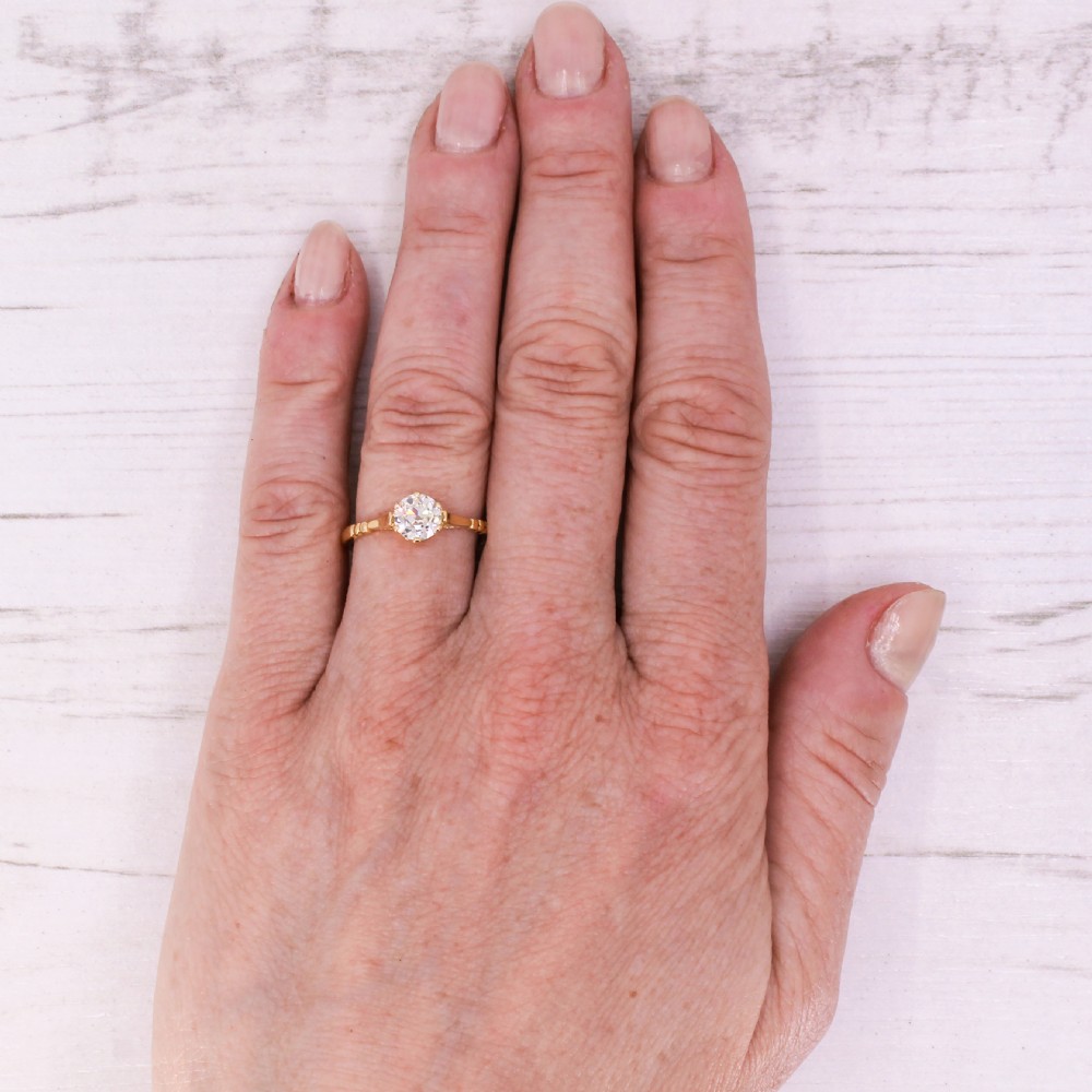 Antique 0.75 Carat Old Cut Diamond Engagement Ring, circa 1915 View VI
