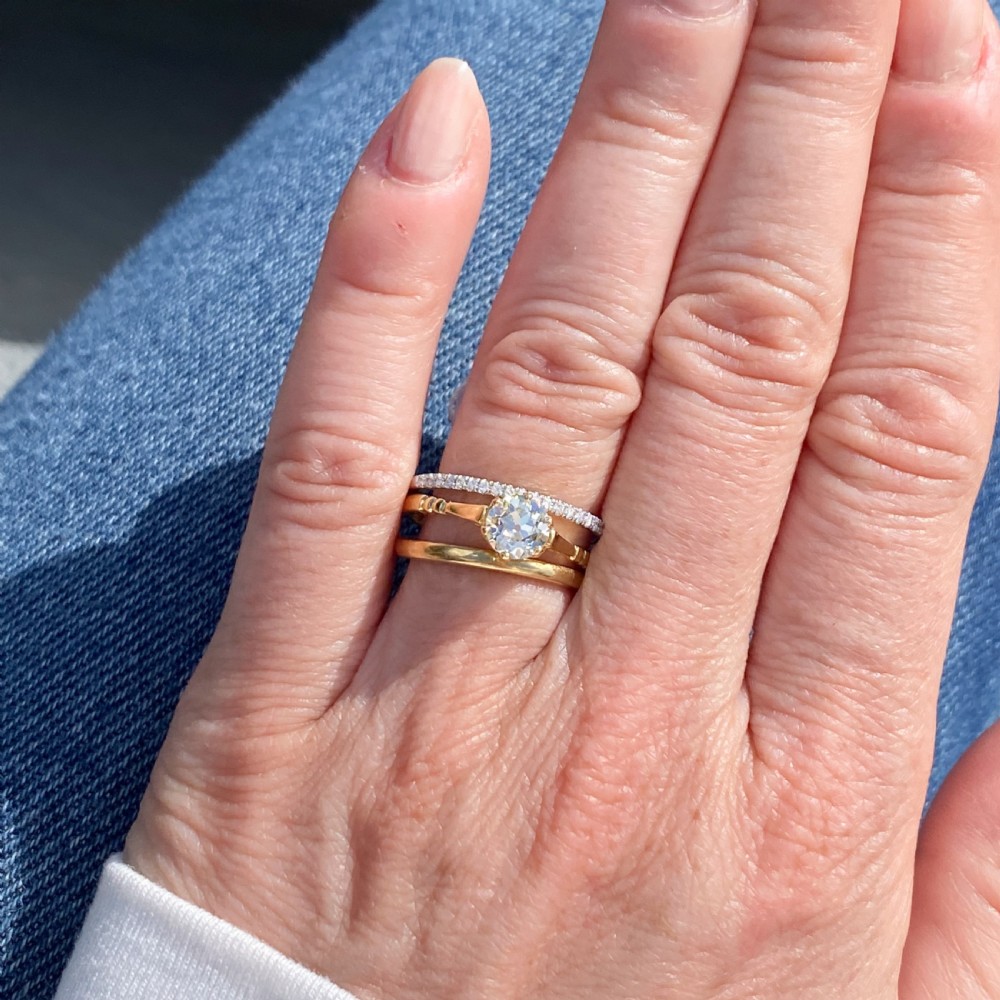 Antique 0.75 Carat Old Cut Diamond Engagement Ring, circa 1915 View VIII