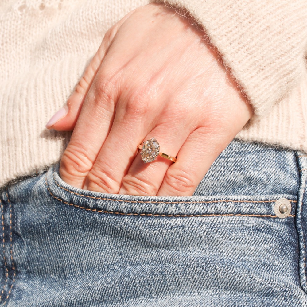 Vintage 2.50 Carat Old Oval Cut Diamond Solitaire Ring, circa 1935 View II