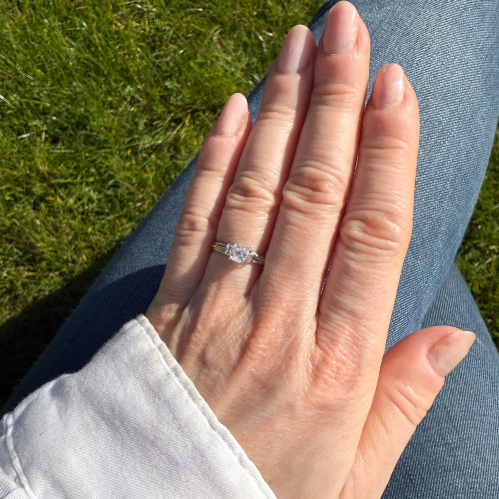 Vintage 0.53 Carat Old Cut Diamond Engagement Ring, circa 1960 View VI