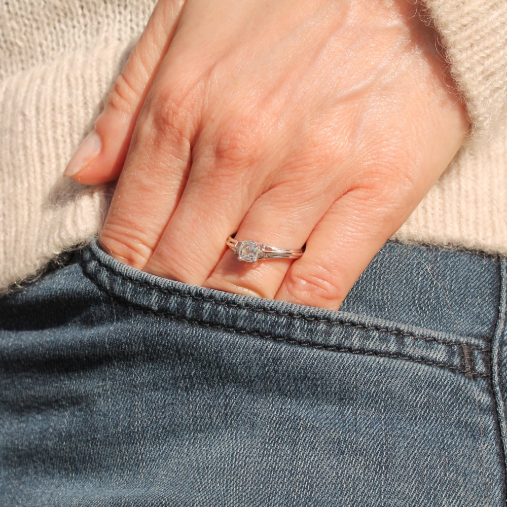 Vintage 0.53 Carat Old Cut Diamond Engagement Ring, circa 1960 View VII
