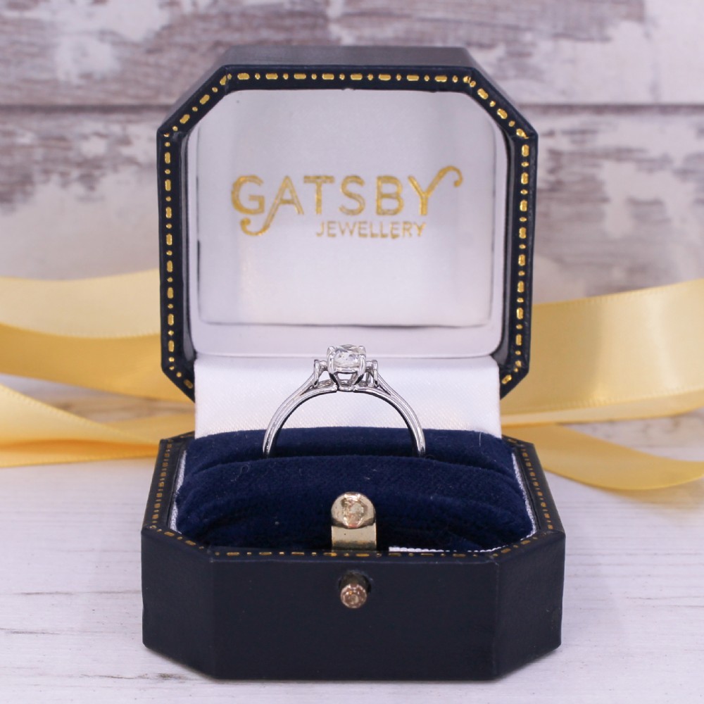 Vintage 0.53 Carat Old Cut Diamond Engagement Ring, circa 1960 View IX