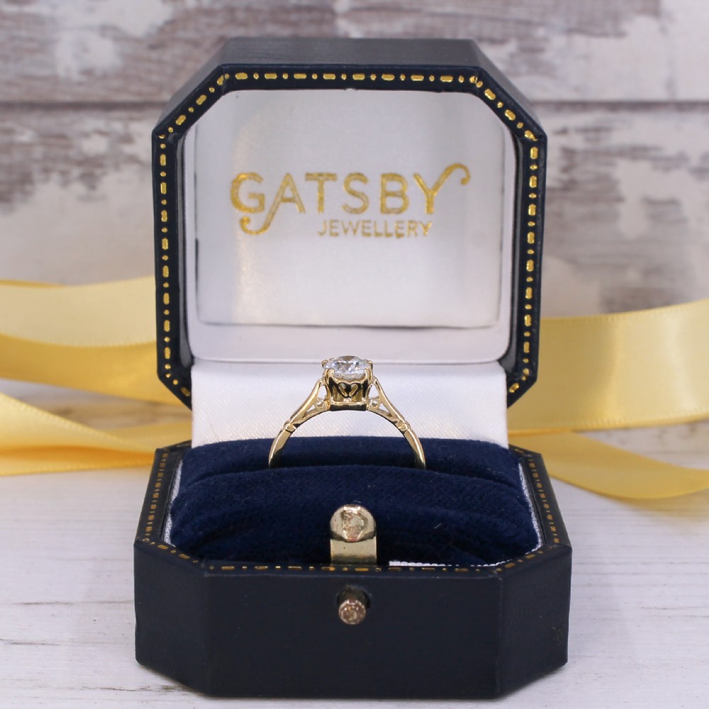 Antique 0.83 Carat Old Cut Diamond Engagement Ring, circa 1915 View IX