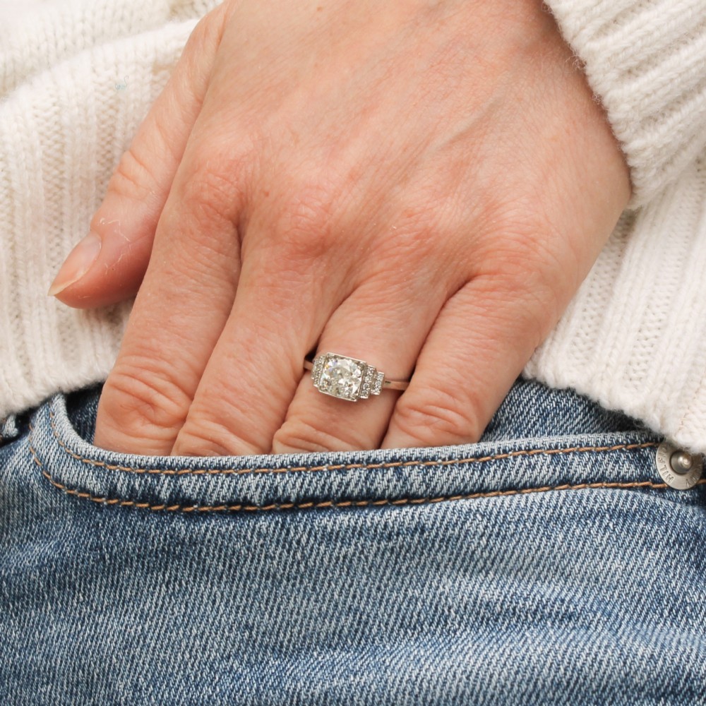 Art Deco 0.84 Carat Old Cut Diamond Engagement Ring, circa 1935 View II