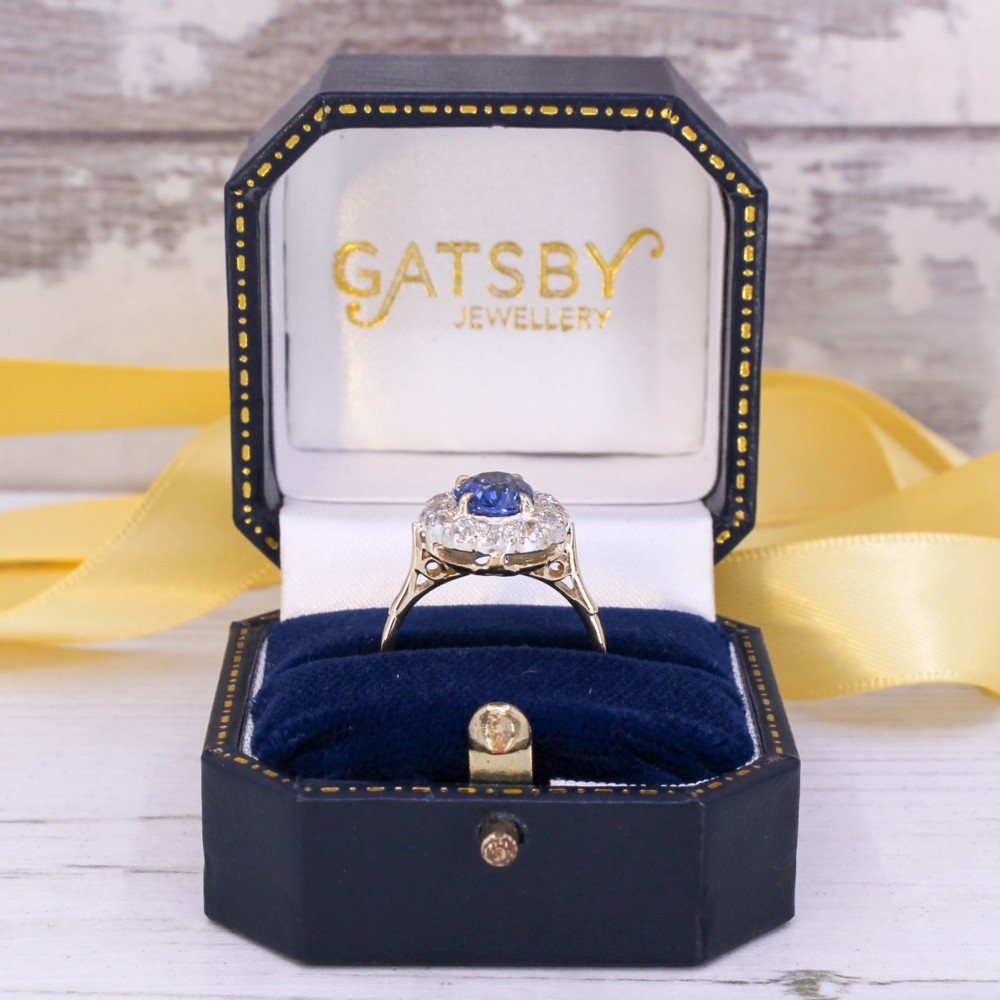 Antique 2.06 Carat Unheated Sapphire & Diamond Ring, circa 1905 View IX