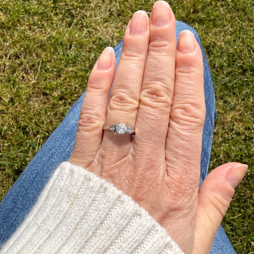 Antique 0.55 Carat Old Cut Diamond Engagement Ring, circa 1925 View VI