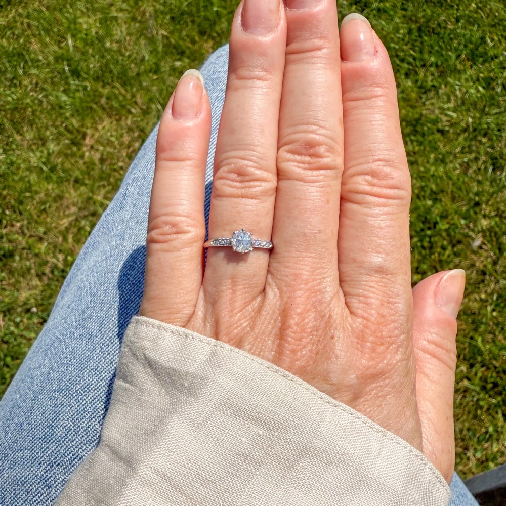 Antique 0.62 Carat Old Cut Diamond Engagement Ring, circa 1920 View II