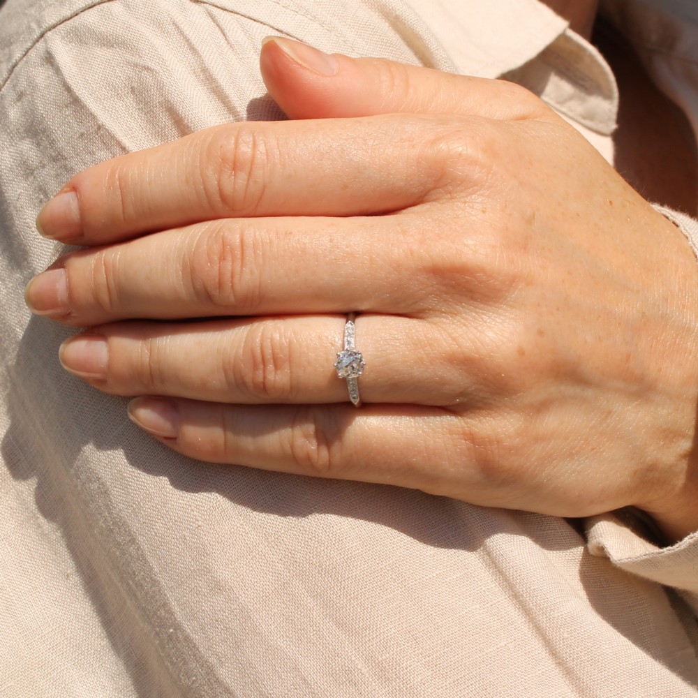 Antique 0.62 Carat Old Cut Diamond Engagement Ring, circa 1920 View VII
