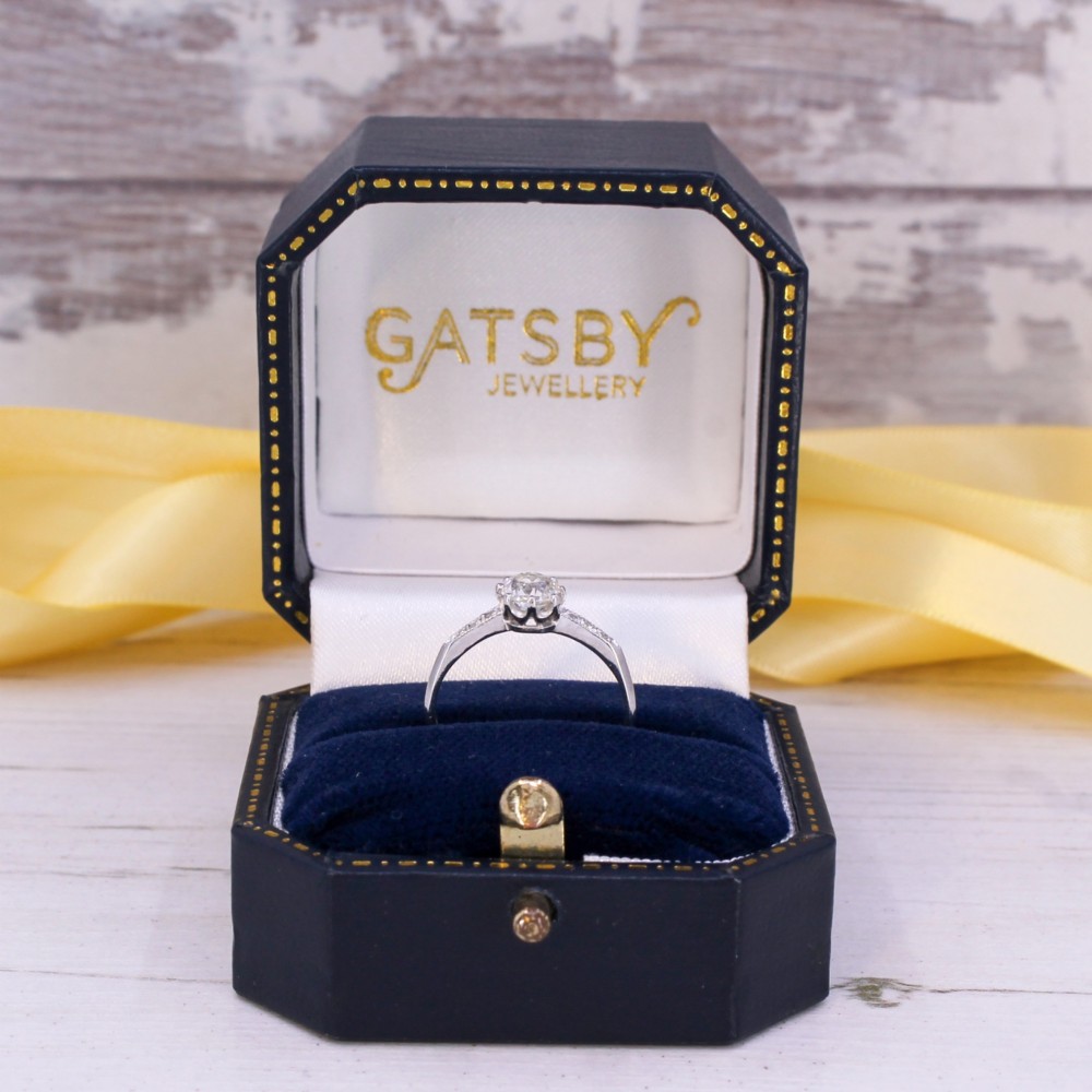 Antique 0.62 Carat Old Cut Diamond Engagement Ring, circa 1920 View IX