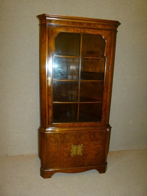 Burr Walnut Corner Cupboard