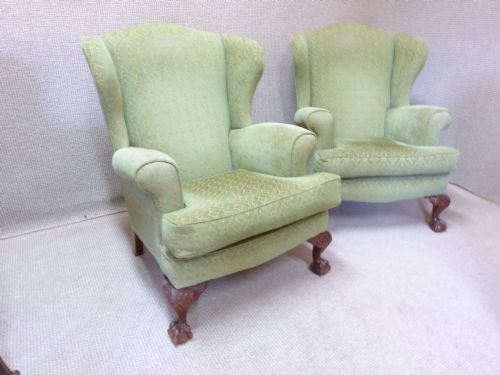 Pair of Wing  Arm Chairs