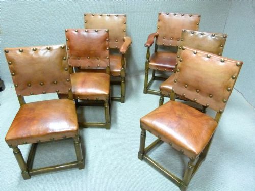 Set of Six  Oak Chairs