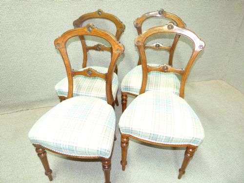 Set of Four Walnut Chairs