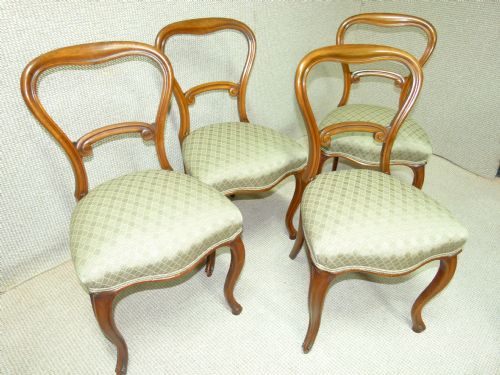 Set of Four Walnut Chairs