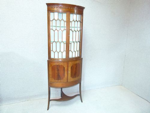Mahogany Inlaid Corner Cabinet
