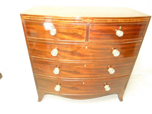 Mahogany Bow Fronted Chest of Drawers