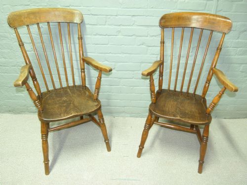 Pair of Elm and Ash Chairs

