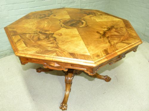 Hexagonal  Walnut Table