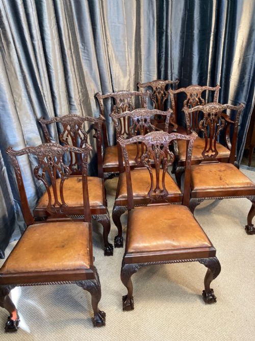 SET OF EIGHT CHIPPENDALE CHAIRS