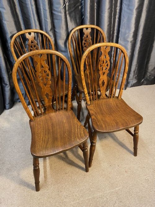 Set of Four Elm and Ash Chairs