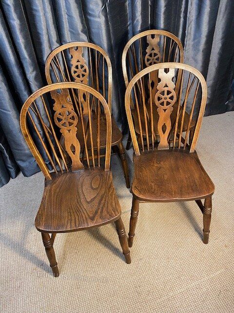 Set of Four Elm and Ash Chairs