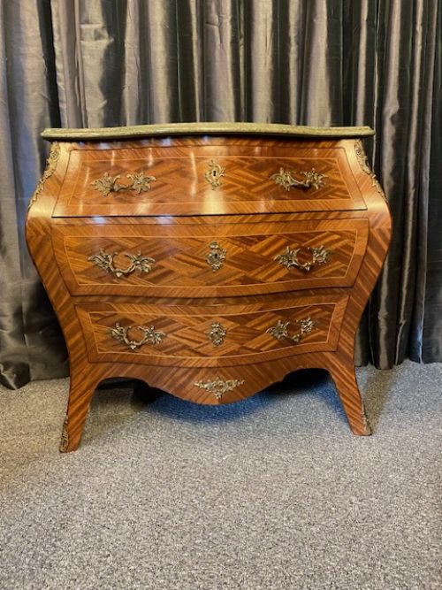 French  Bombe Walnut Chest of Drawers