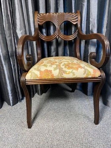 SINGLE MAHOGANY CARVER CHAIR