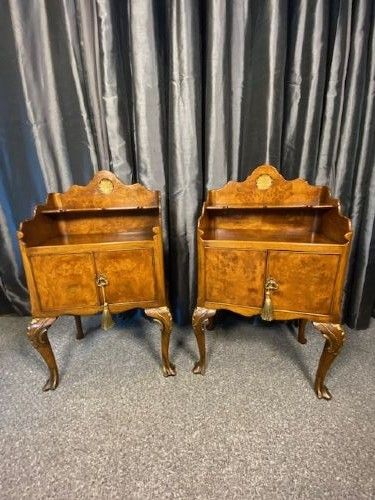 Pair of Walnut Bedside Cabinets