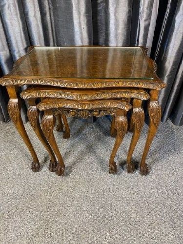 Walnut Nest of Three Tables