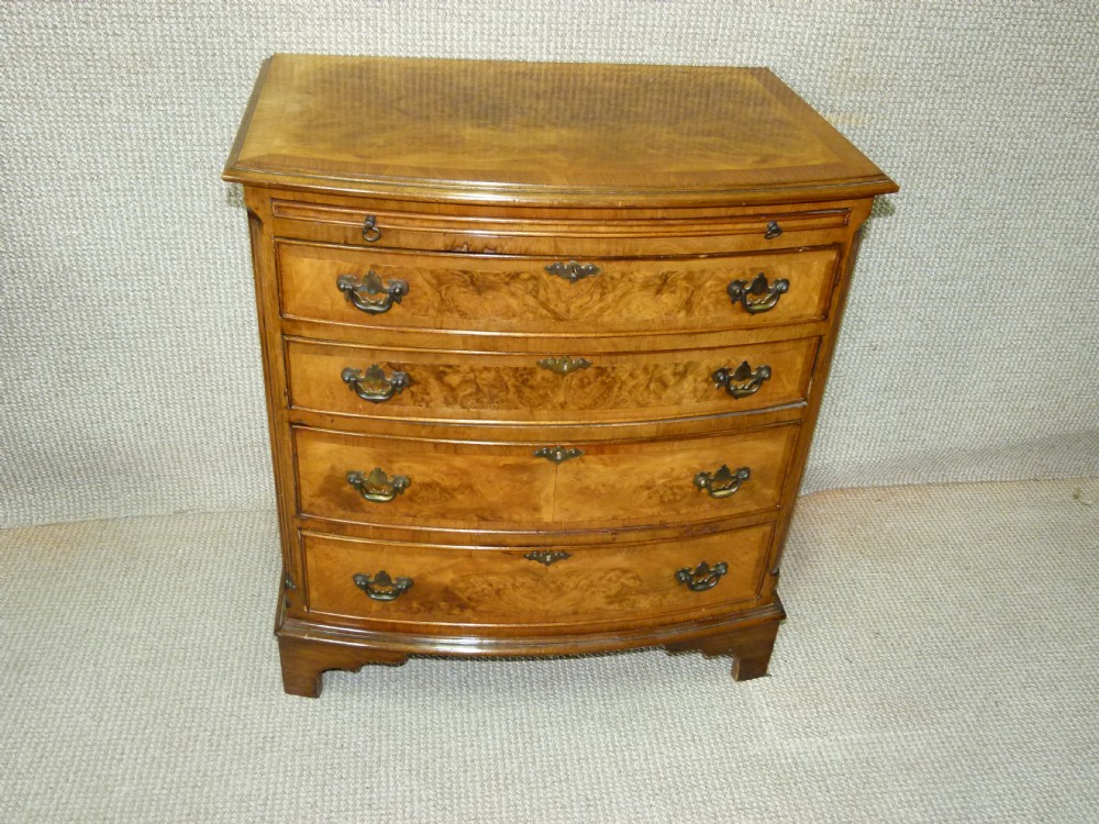  BURR WALNUT CHEST OF DRAWERS