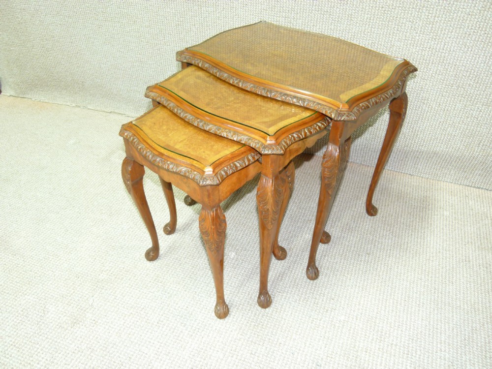 Burr Walnut Nest Of Tables
