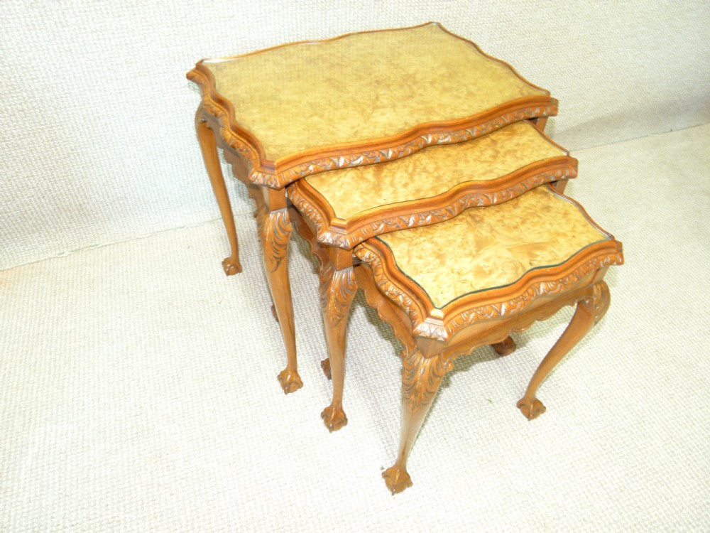Nest of Burr Walnut Tables