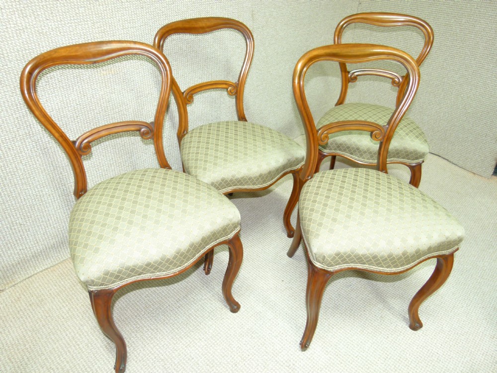 Set of Four Walnut Chairs
