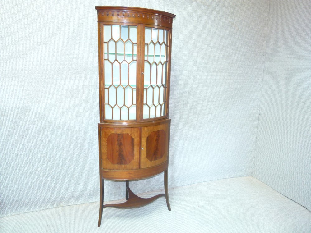 Mahogany Inlaid Corner Cabinet