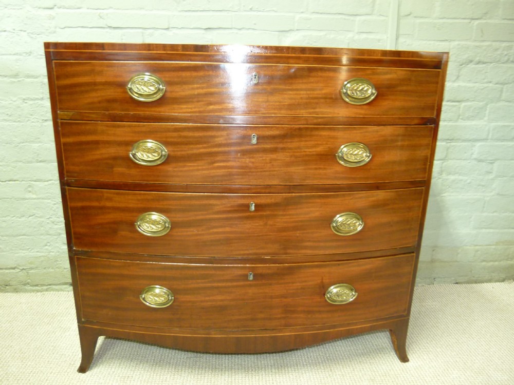 Mahogany Bow Fronted Chest Of Drawers
