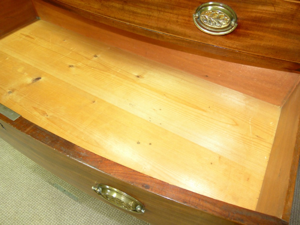 Mahogany Bow Fronted Chest Of Drawers View IV