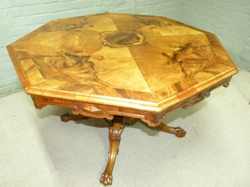 Hexagonal  Walnut Table