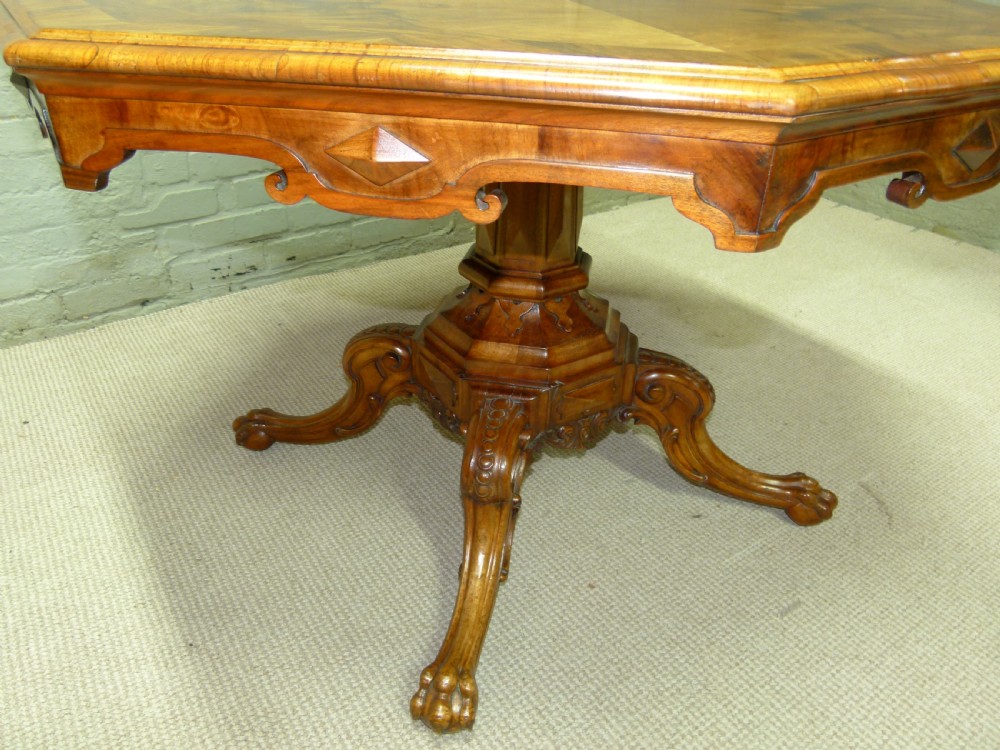 Hexagonal  Walnut Table View II