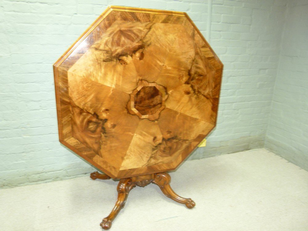 Hexagonal  Walnut Table View VI