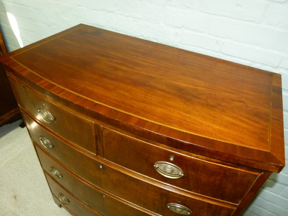 Mahogany Bow Fronted Chest Of Drawers  View II