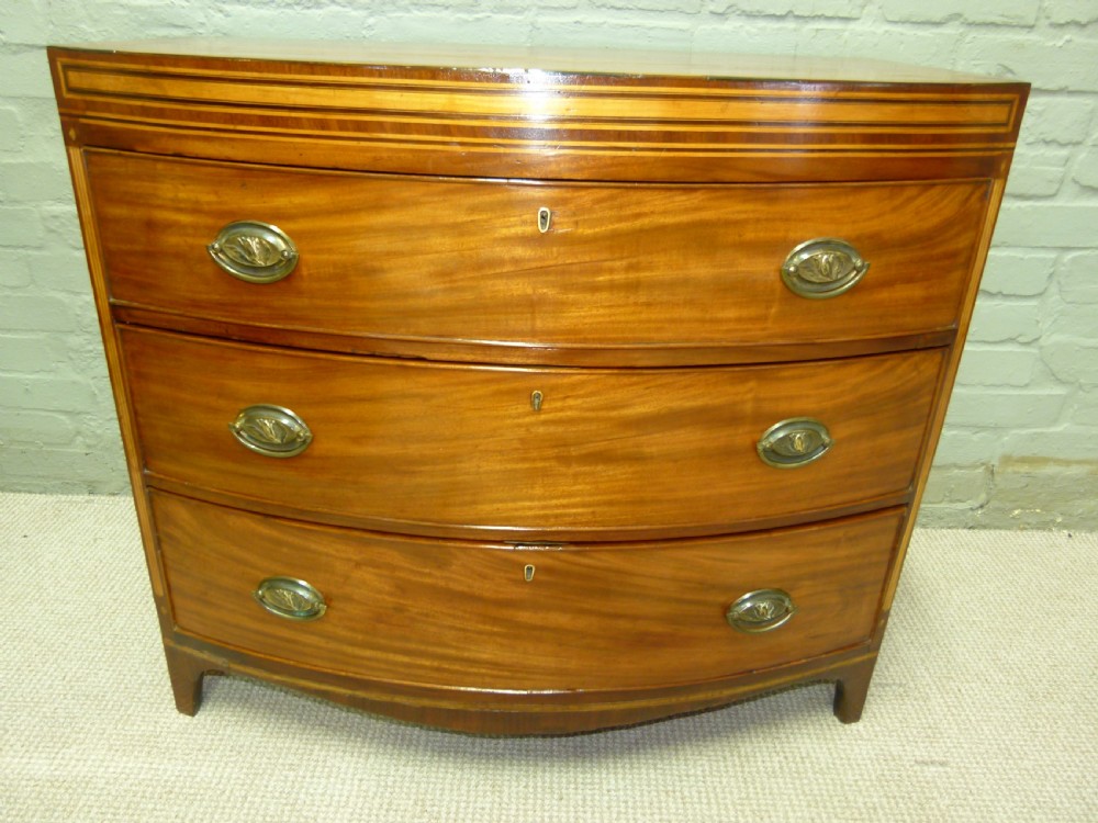 Mahogany Bow Front Chest Of Drawers