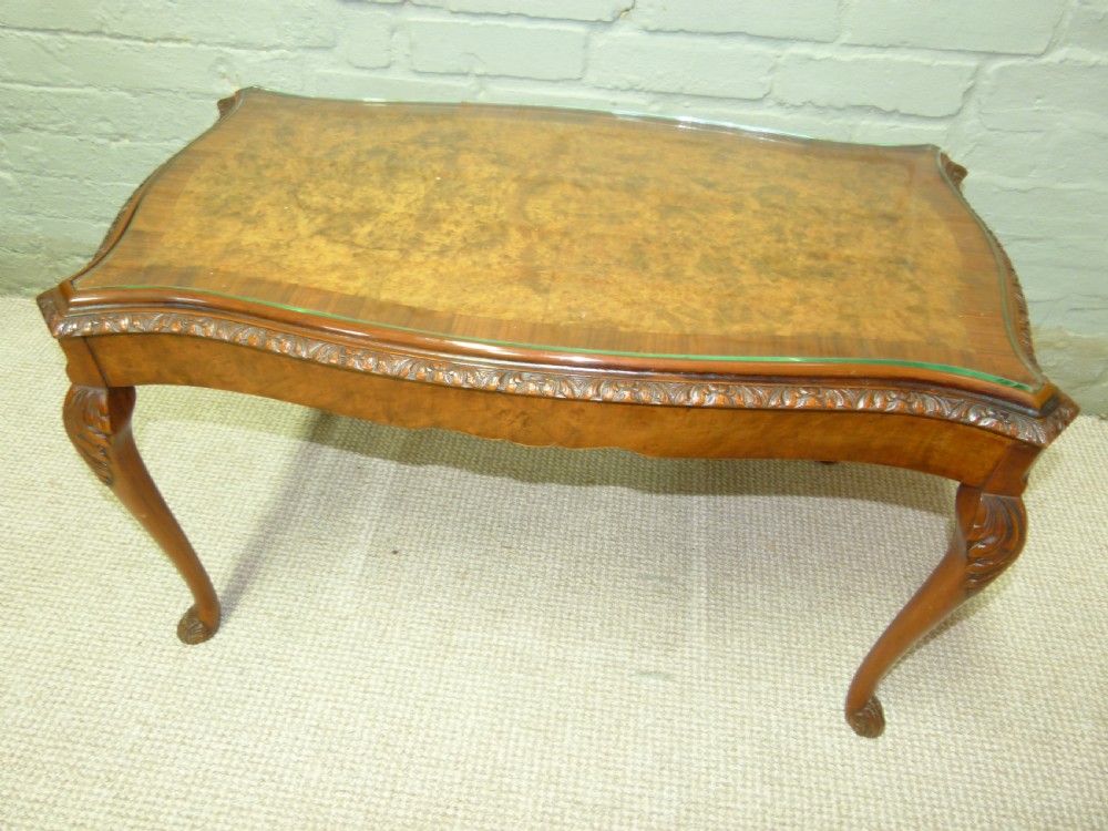 Burr Walnut Nest of three Tables View II