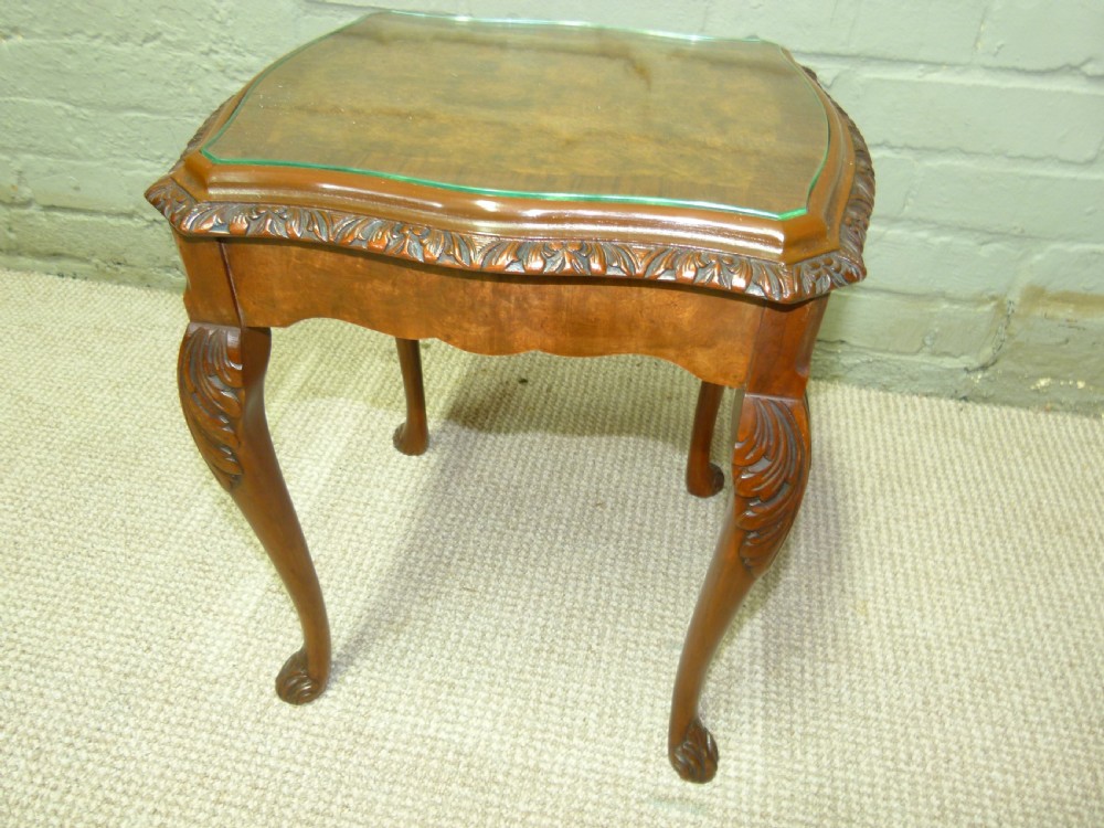 Burr Walnut Nest of three Tables View IV