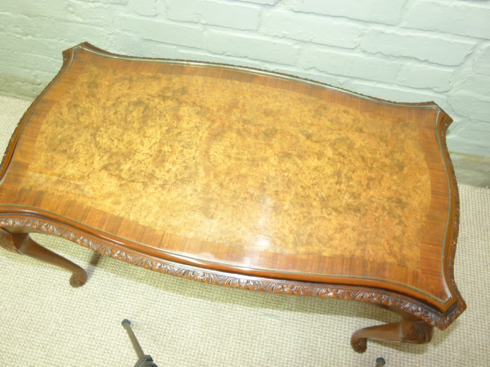 Burr Walnut Nest of three Tables View VI