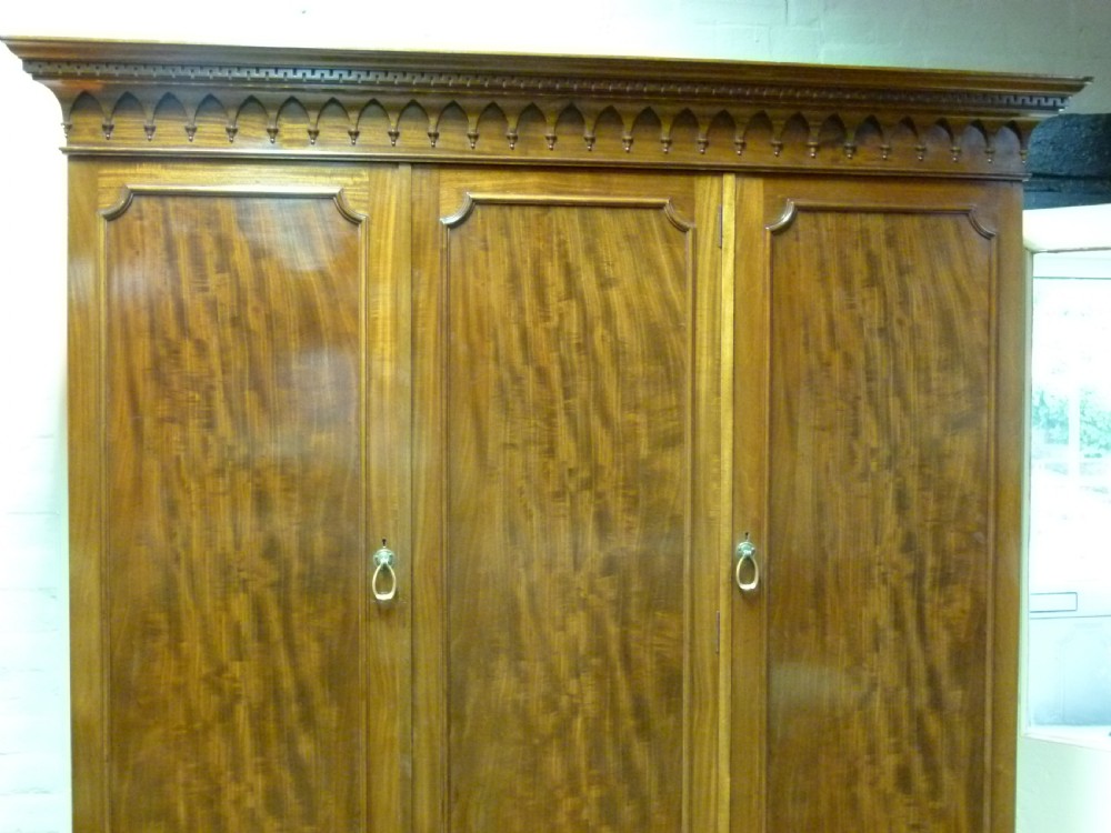 Mahogany Three Door Wardrobe View III