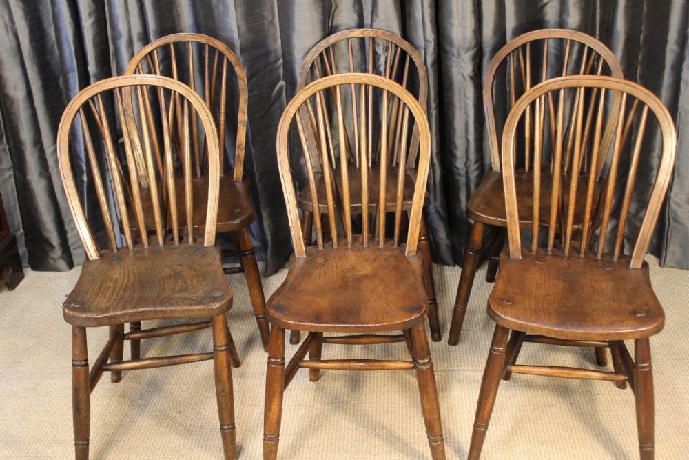 Six Windsor chairs