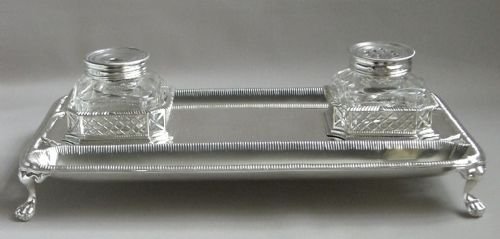 Antique Silver Inkstand.