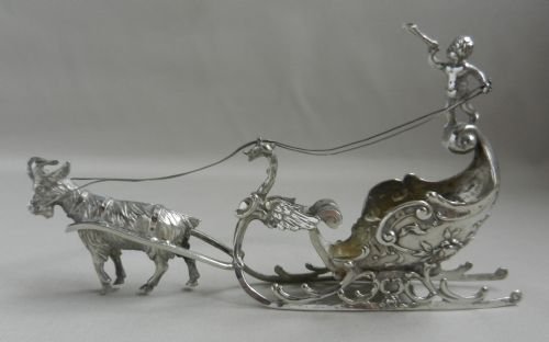 Antique Silver "Goat & Sleigh" Model.