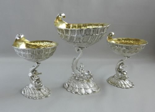 Antique Silver Sweetmeat Dishes.