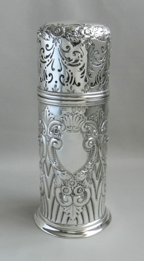 fig 1. Antique Silver Nine Piece Condiment Set.